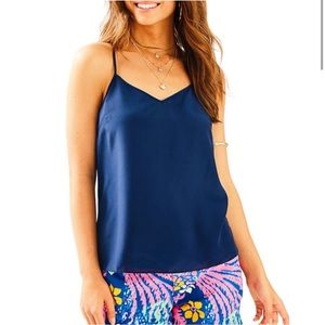 Lilly Pulitzer Navy Dusk Silk Cami Top